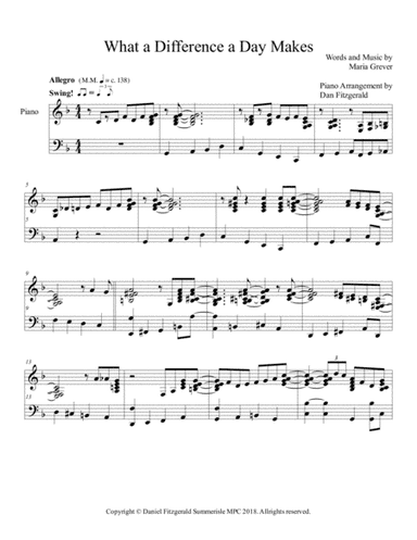 What A Diff'rence A Day Made (arr. Daniel Fitzgerald)