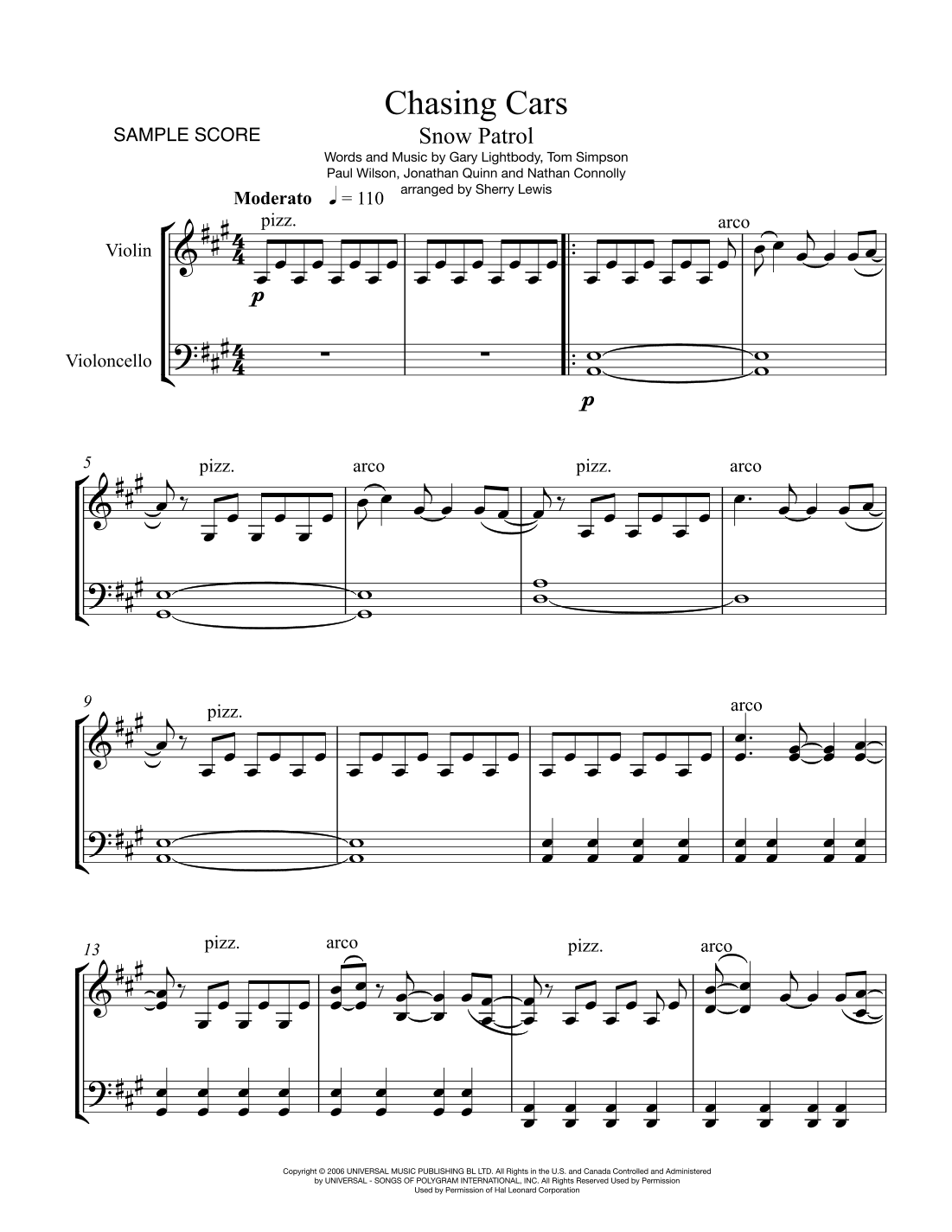 Chasing Cars (arr. Sherry Lewis)
