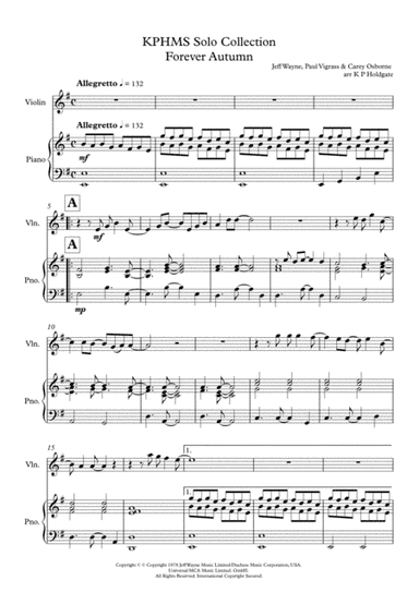 Forever Autumn (arr. Kevin P Holdgate)