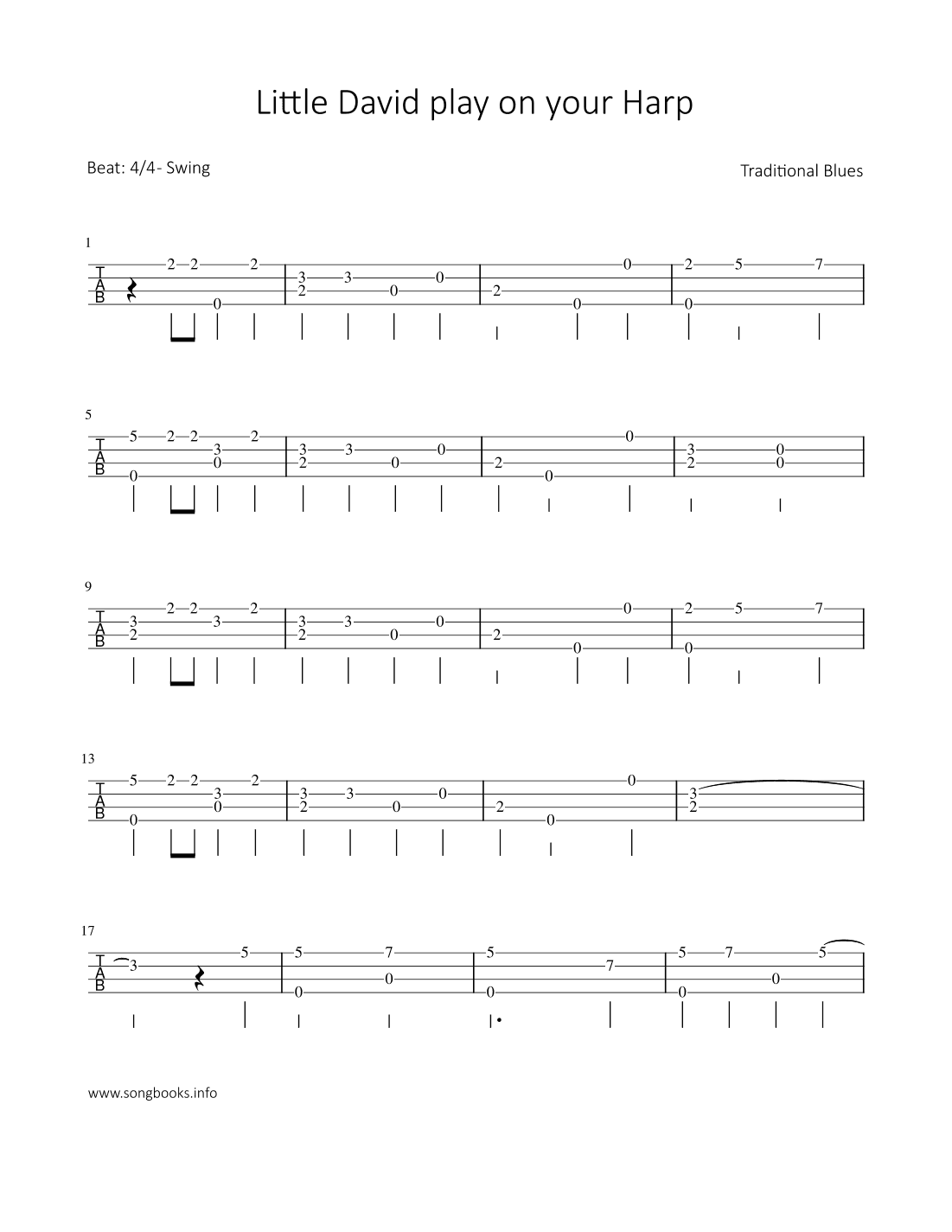 Little David play on your Harp (arr. Bettina Schipp)