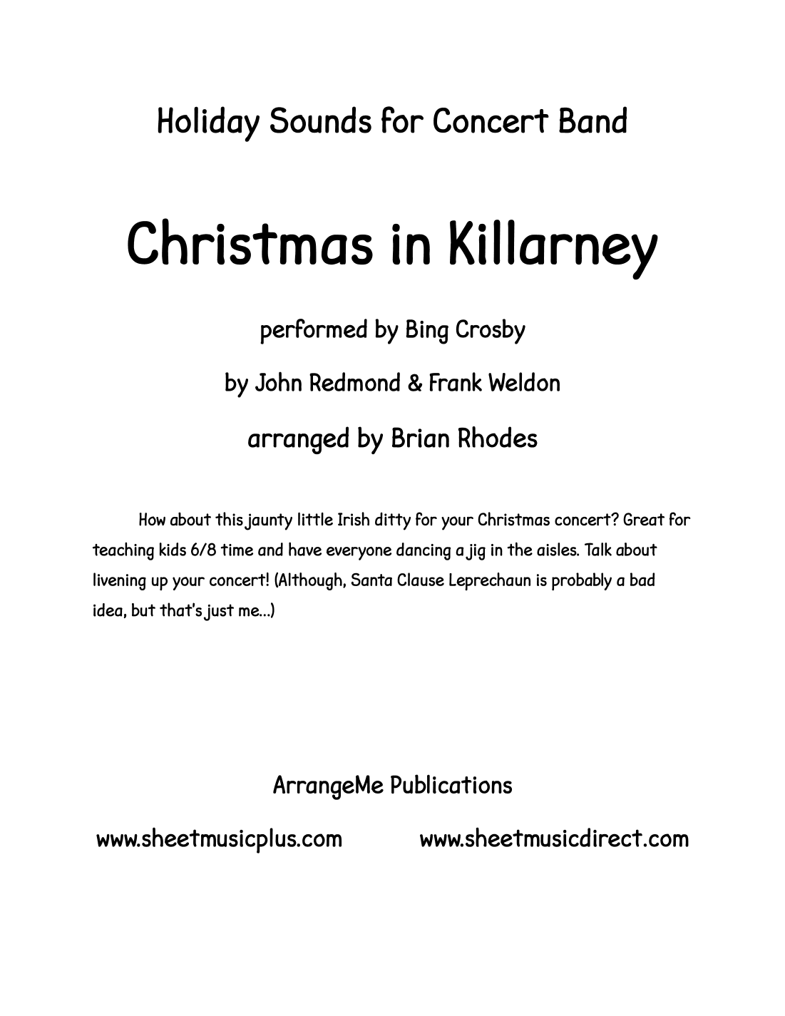 Christmas In Killarney (arr. Brian Rhodes)