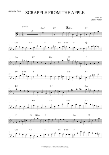 Scrapple From The Apple (arr. The Sheet Music Library)