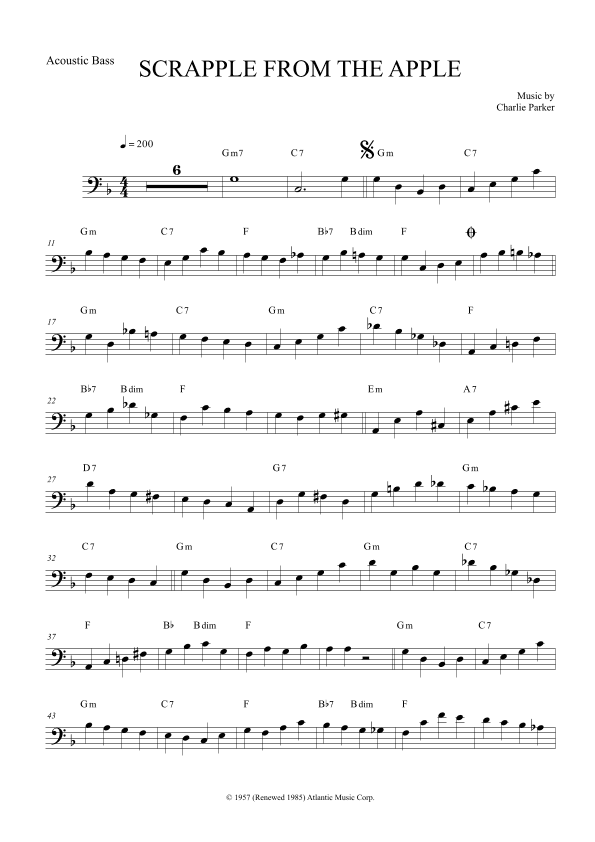 Scrapple From The Apple (arr. The Sheet Music Library)