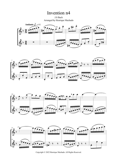 Invention 4 (arr. Henrique Machado)