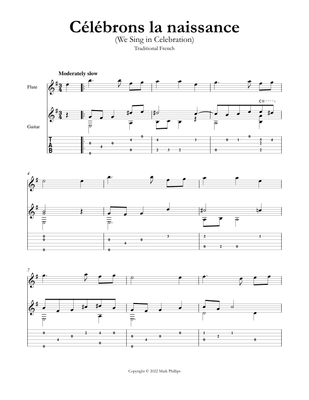 Ce´le´brons la naissance (We Sing in Celebration) (arr. Mark Phillips)