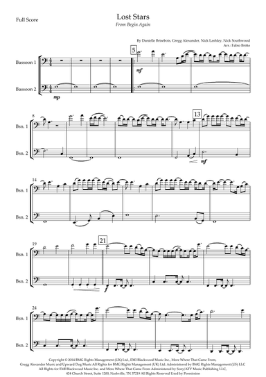 Lost Stars (arr. Fabio Britto)
