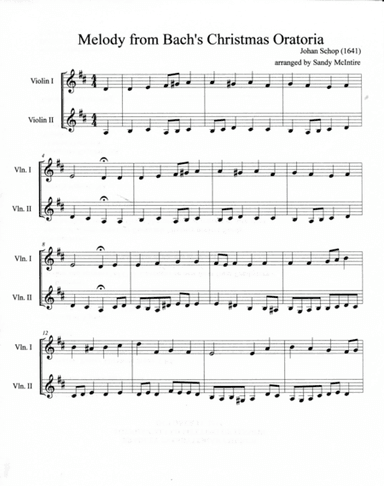 Melody from Bach's Christmas Oratoria (arr. Sandy McIntire)