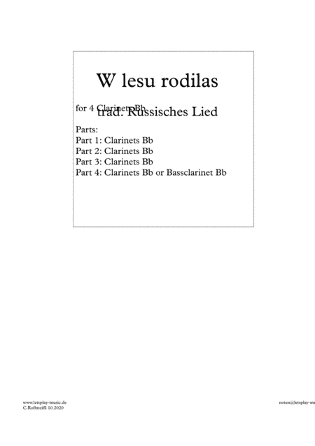 W lesu rodilas with Clarinetquartett (arr. Christian Roßmeißl)