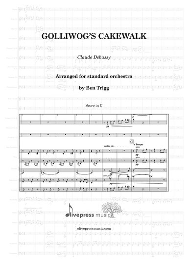 Golliwog's Cakewalk (Standard Orchestra) – Score and Parts – in Eb (Original key) (arr. Ben Trigg)