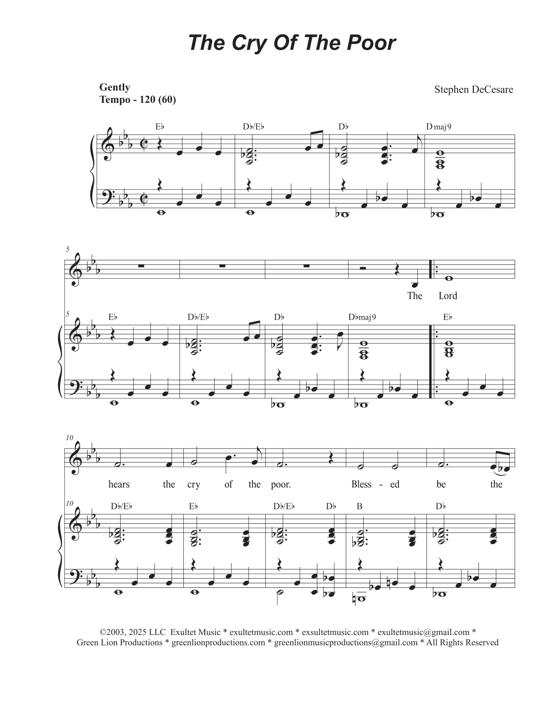The Cry Of The Poor (Vocal solo)