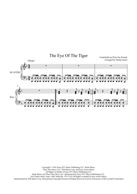 Eye Of The Tiger (arr. Stefan Golea)