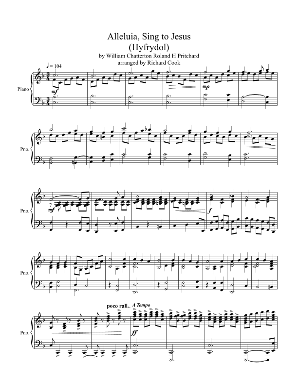 Alleluia, Sing to Jesus (arr. Richard Cook)