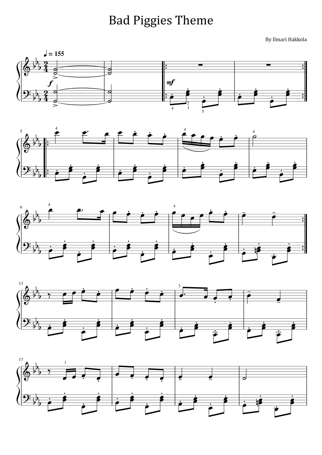 Bad Piggies Theme (arr. poon)