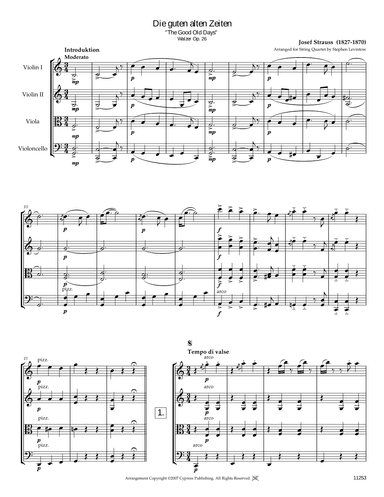 Die guten alten Zeiten (arr. Stephen Levintow)