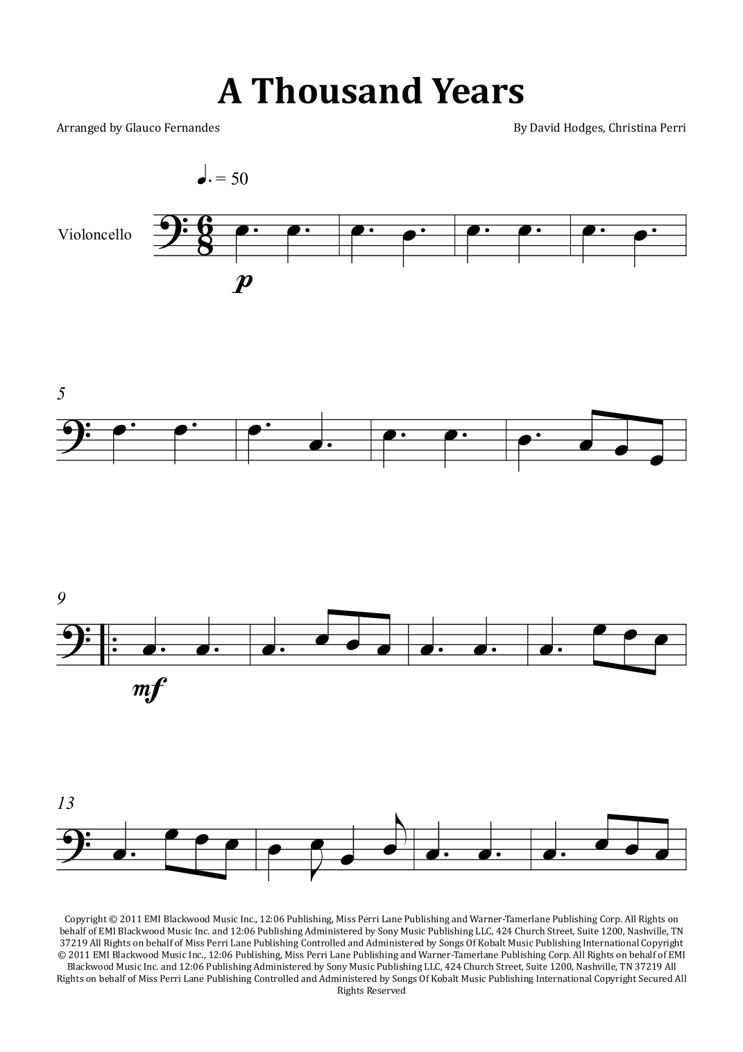 A Thousand Years (arr. Glauco Fernandes)