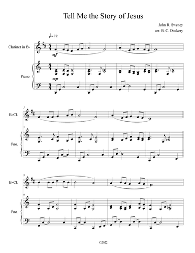 Tell Me the Story of Jesus (Clarinet Solo with Piano Accompaniment) (arr. B. C. Dockery)