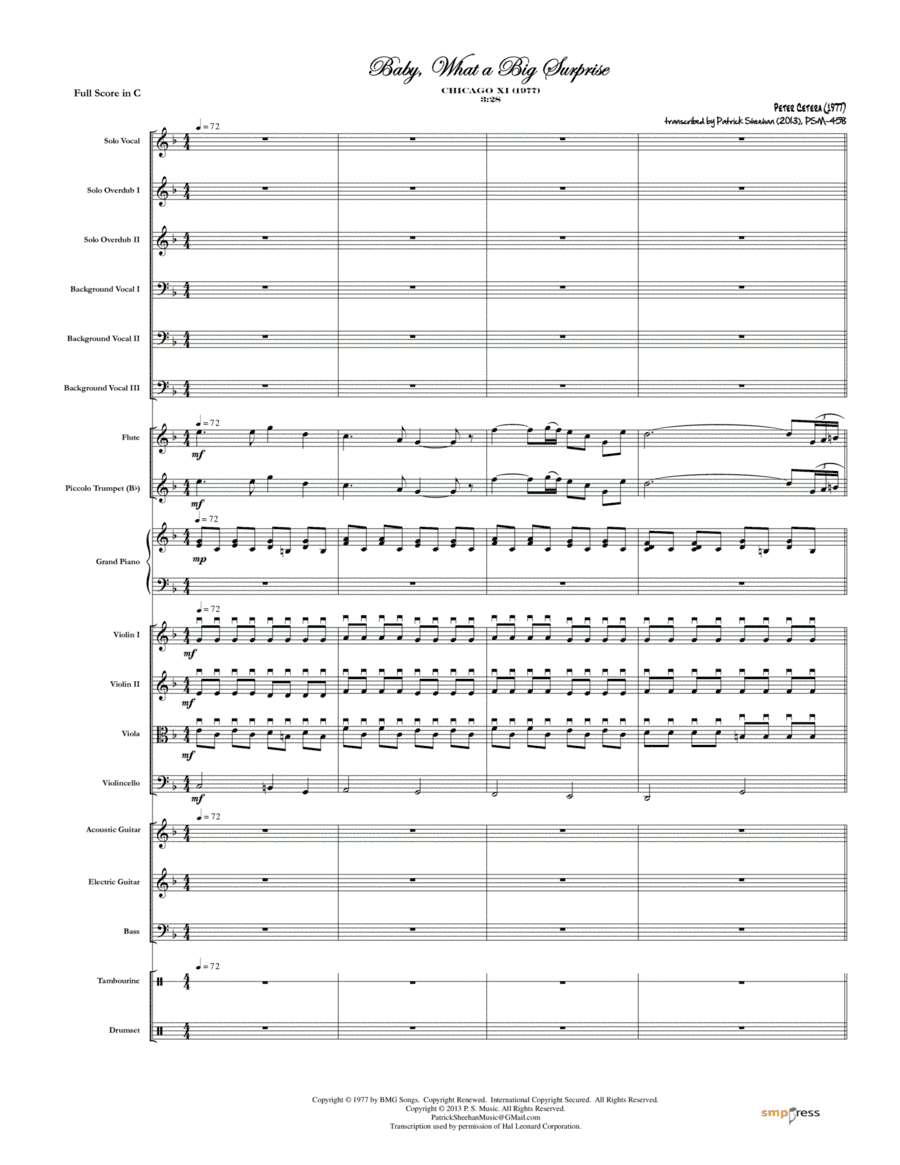 Baby What A Big Surprise (arr. Patrick Sheehan)