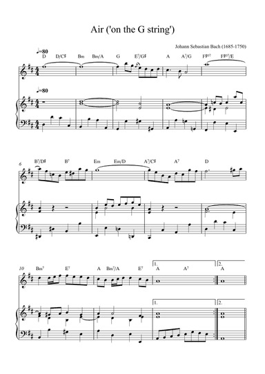 Air ('On the G srings') Oboe (with chords) (arr. Alex Nunes Rodrigues)