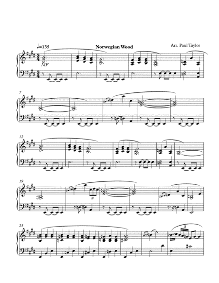 Norwegian Wood (This Bird Has Flown) (arr. Paul Taylor)