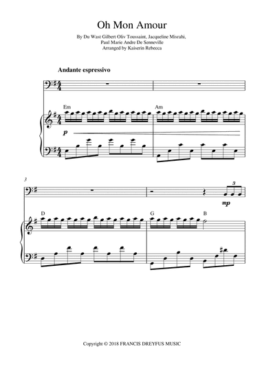 Oh Mon Amour (arr. Kaiserin Rebecca)