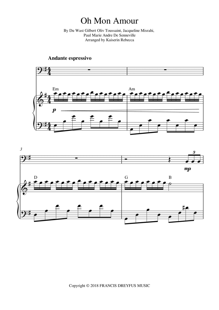 Oh Mon Amour (arr. Kaiserin Rebecca)
