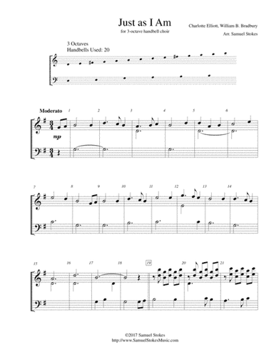 Just as I Am - for 3-octave handbell choir (arr. Samuel Stokes)