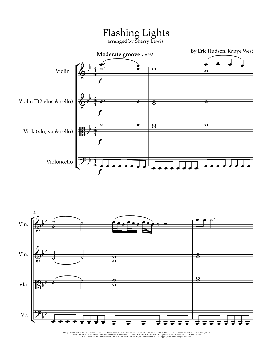 Flashing Lights (arr. Sherry Lewis)