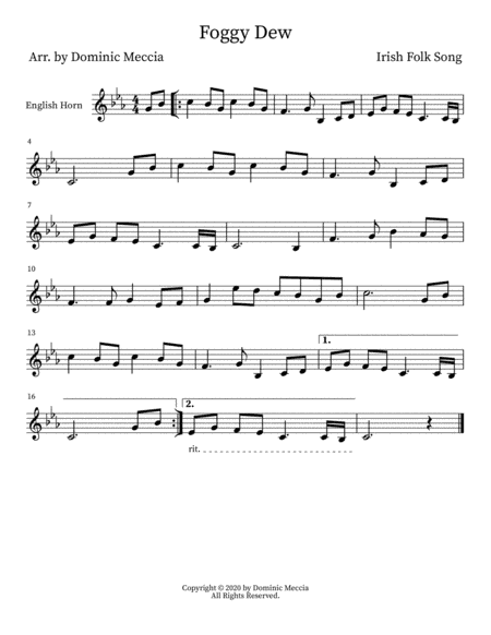 Foggy Dew (arr. Dominic Meccia)