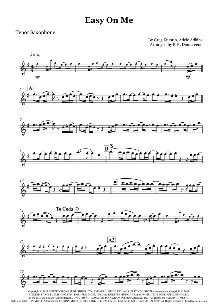 Easy On Me (arr. P.H. Damasceno)