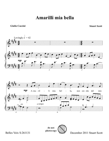 Amarilli mia bella (E)