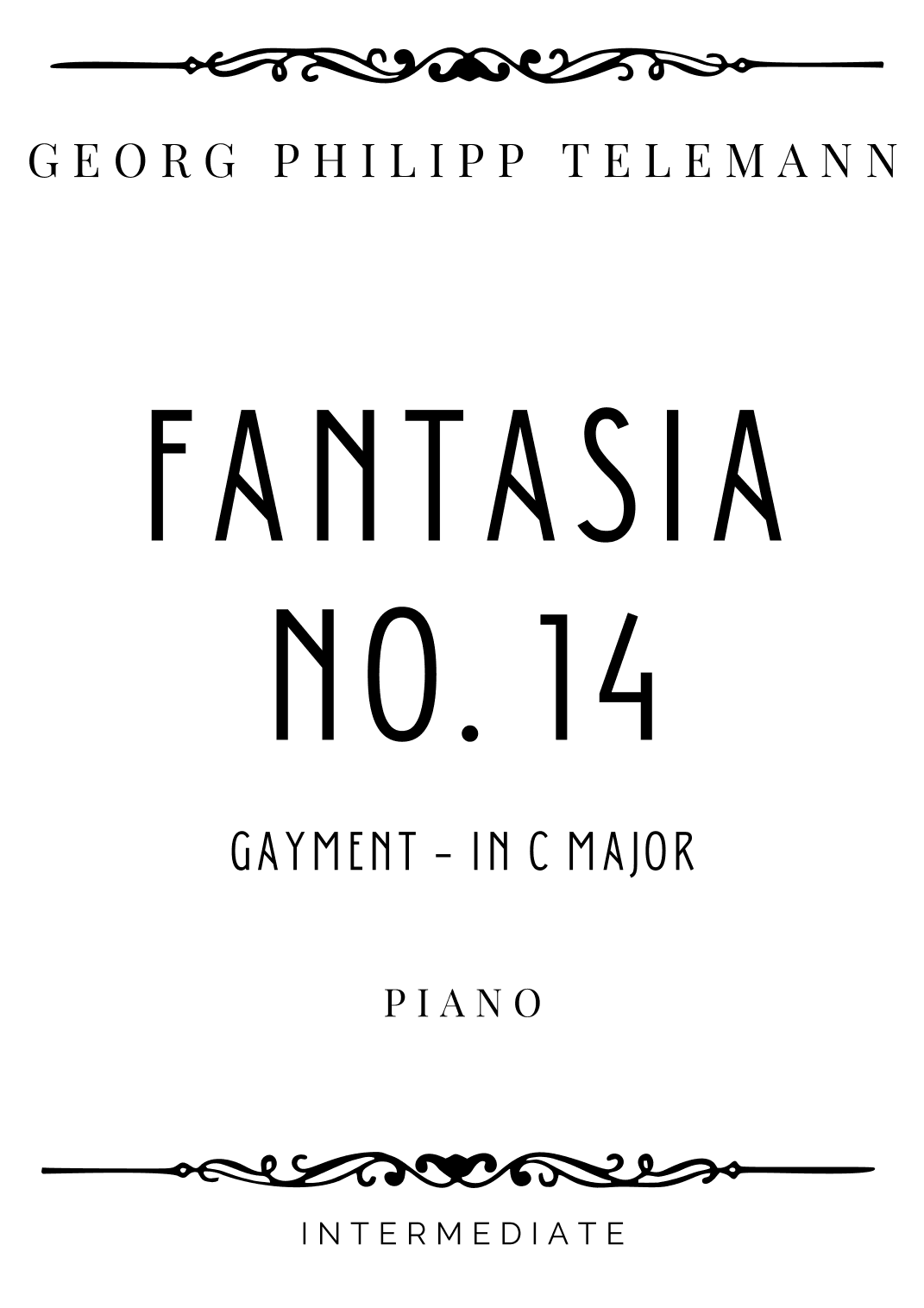 Telemann - Gayment from Fantasia in C Major (TWV 33:14) - Intermediate (arr. Piacere Music Sheets)