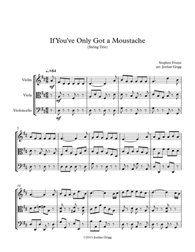 If You've Only Got a Moustache (String Trio) (arr. Jordan Grigg)