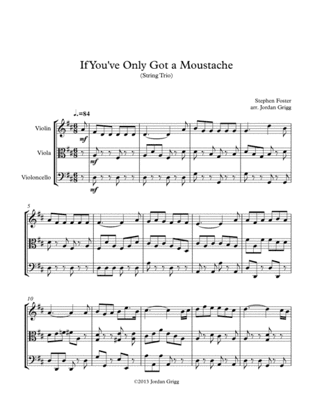If You've Only Got a Moustache (String Trio) (arr. Jordan Grigg)