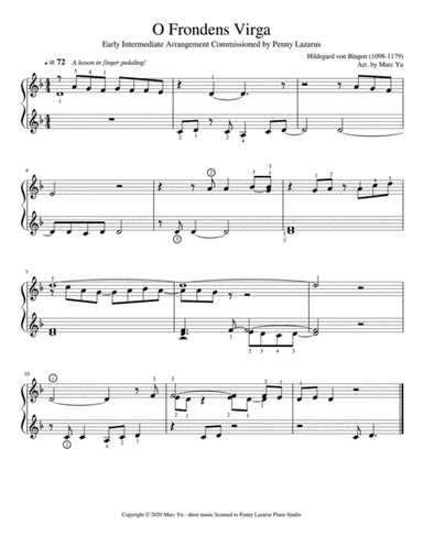 O Frondens Virga - Early Intermediate Piano Arrangement (arr. Marc Yu)