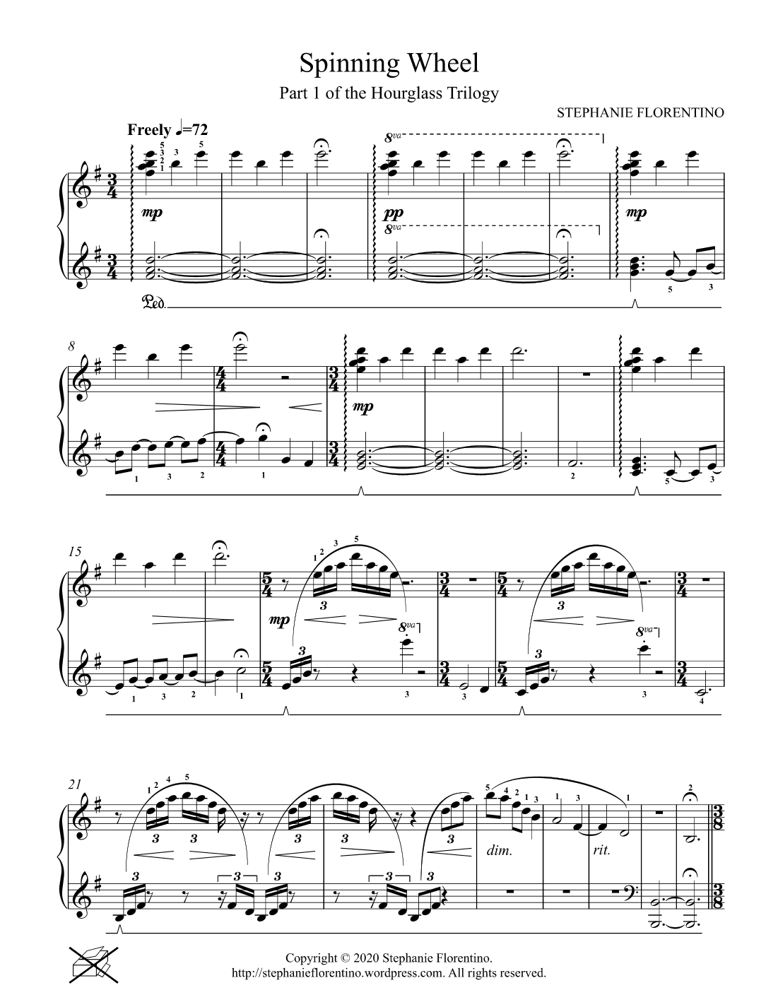 Spinning Wheel (The Hourglass Trilogy, Part 1) - Piano Solo