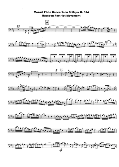 Mozart Flute Concerto op. 314 for Bassoon (arr. DavidJHare)