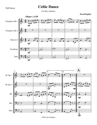 Celtic Dance for Brass Quintet
