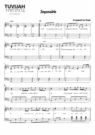Impossible (arr. Tuvijah)