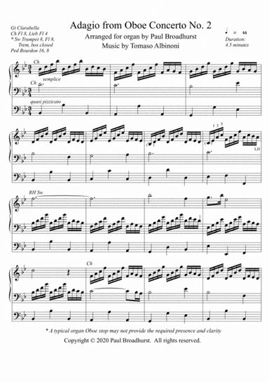 Adagio (Opus 9) by Tomaso Albinoni (arr. Paul Broadhurst)