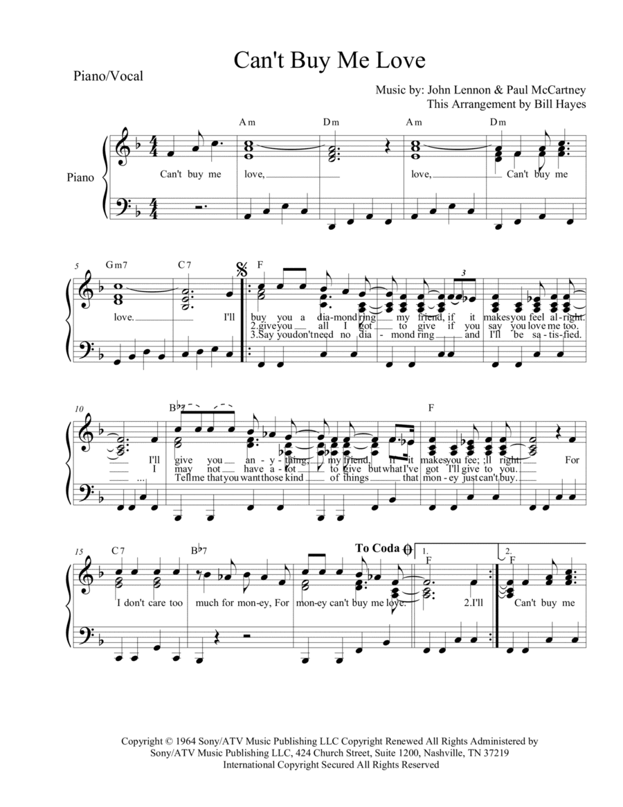 Can't Buy Me Love (arr. Bill Hayes)