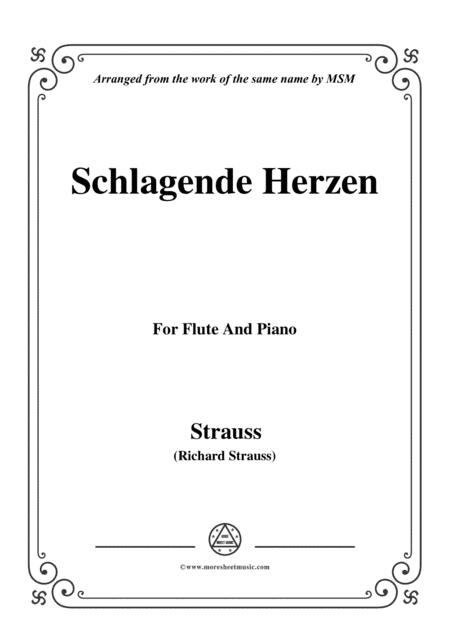 Richard Strauss-Schlagende Herzen, for Flute and Piano (arr. MSM)