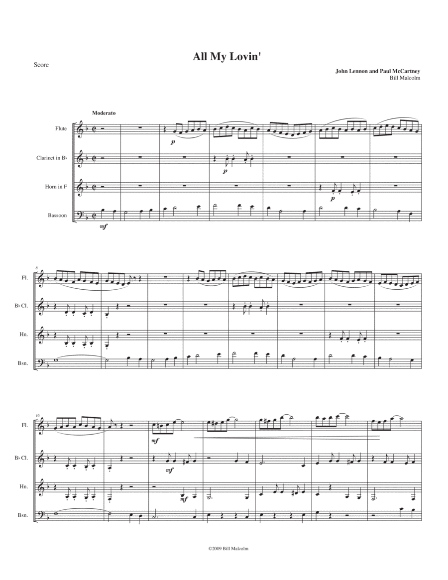 All My Loving (arr. Bill Malcolm)