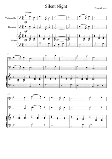 Franz Gruber - Silent Night (Violoncello and Bassoon Duet) (arr. André Laitano)