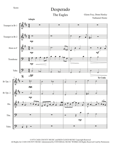 Desperado (arr. Nathaniel Hontz)