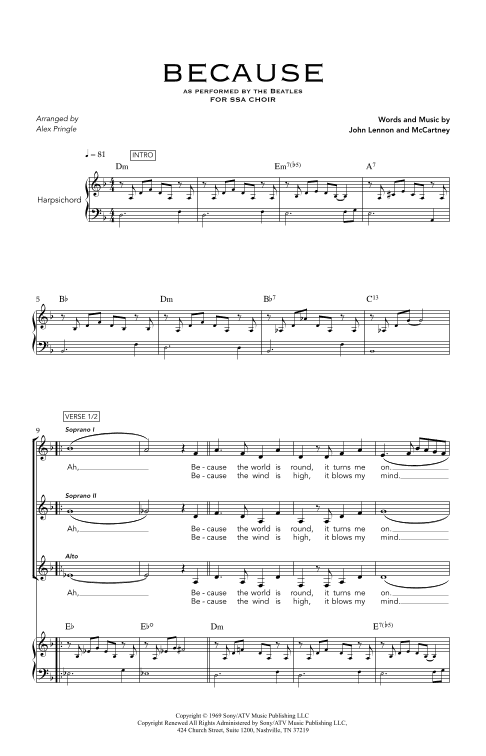 Because (arr. Alex Pringle)