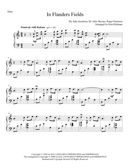 In Flanders Fields (arr. Kim Kirkman)