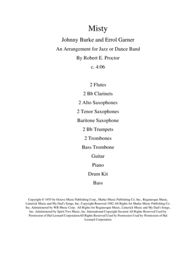 Misty (arr. Robert E. Proctor)