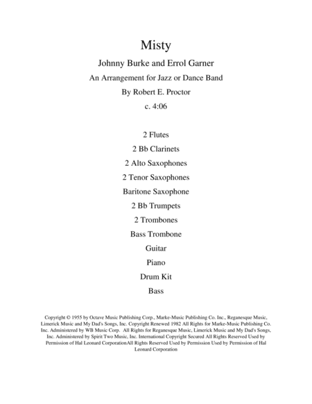 Misty (arr. Robert E. Proctor)