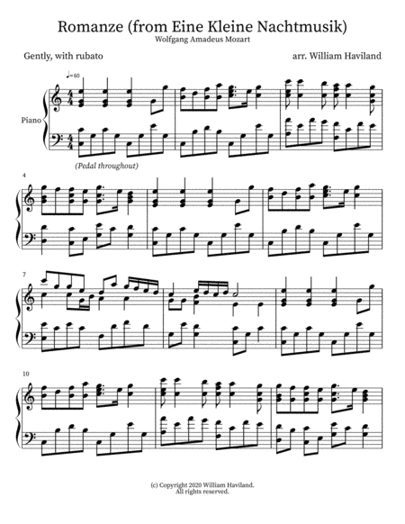 Romanze (from Eine Kleine Nachtmusik) (arr. William Haviland)