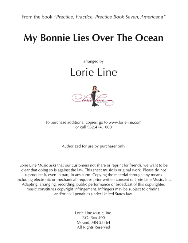 My Bonnie Lies Over The Ocean (arr. Lorie Line)